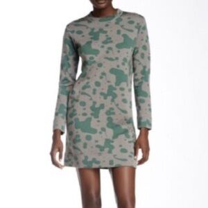 MARC BY MARC JACOBS Wool Oil Drop Print Sweatshirt Dress Sz XS in Granite Multi